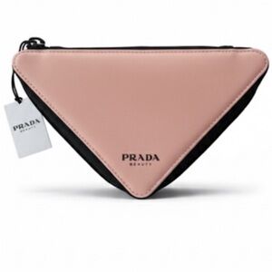 Prada Beauty Pink And Black
Triangle Pouch/Cosmetic Bag New
With Tags!